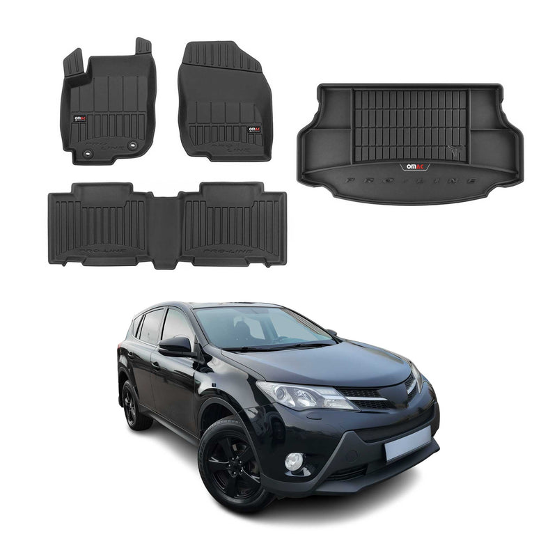 Kit Tapis de Sol et Coffre pour Toyota RAV4 2013-2019 TPE Noir