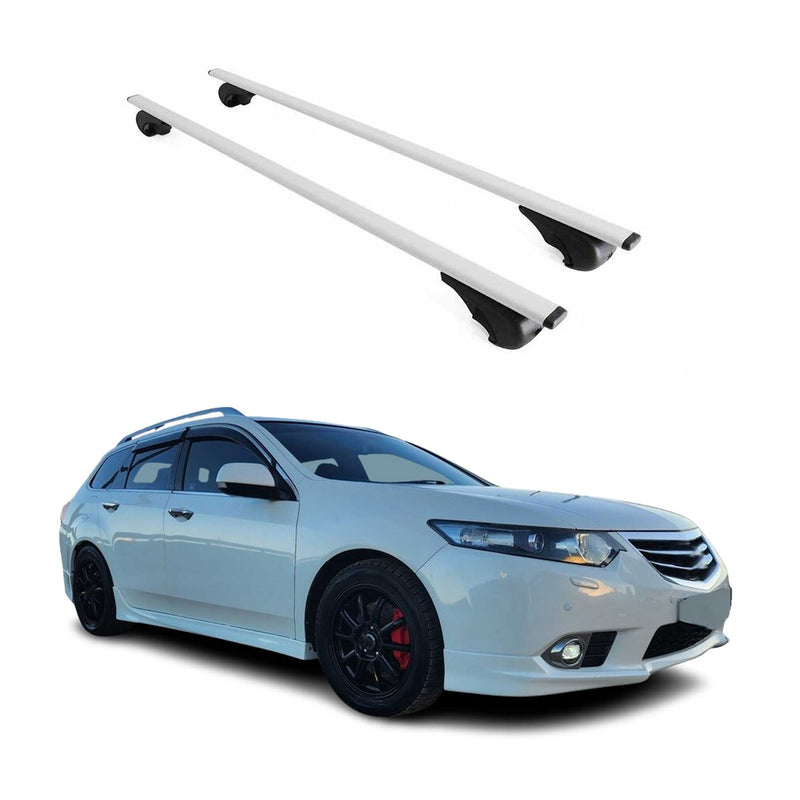 Barres de toit Transversales pour Honda Accord V 2003-2008 Tourer Fer Argent