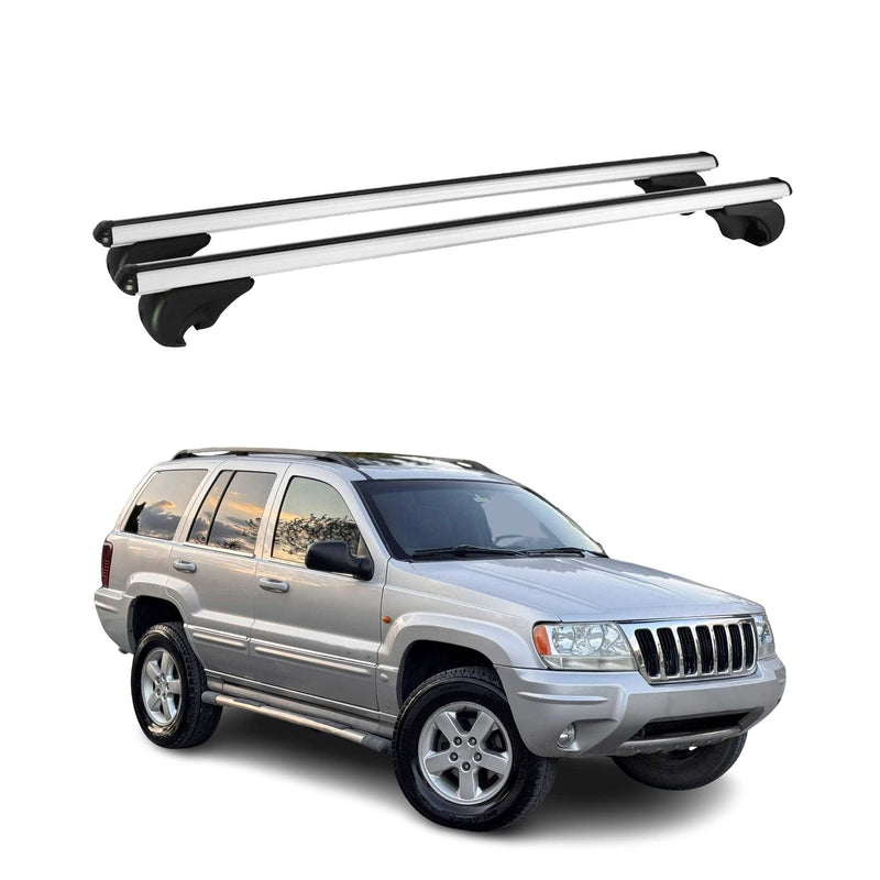 Barres de toit Transversales pour Jeep Grand Cherokee 1998-2004 Aluminium Argent