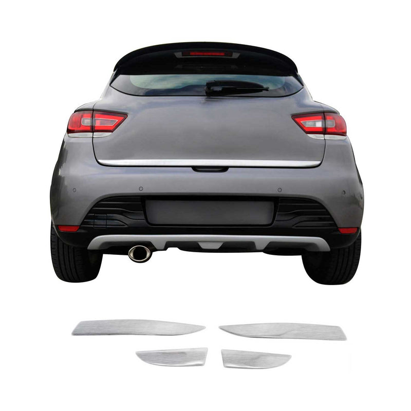 Cadre de Feu Arrière pour Renault Clio IV 2012-2019 Hayon Inox Chromé 4x