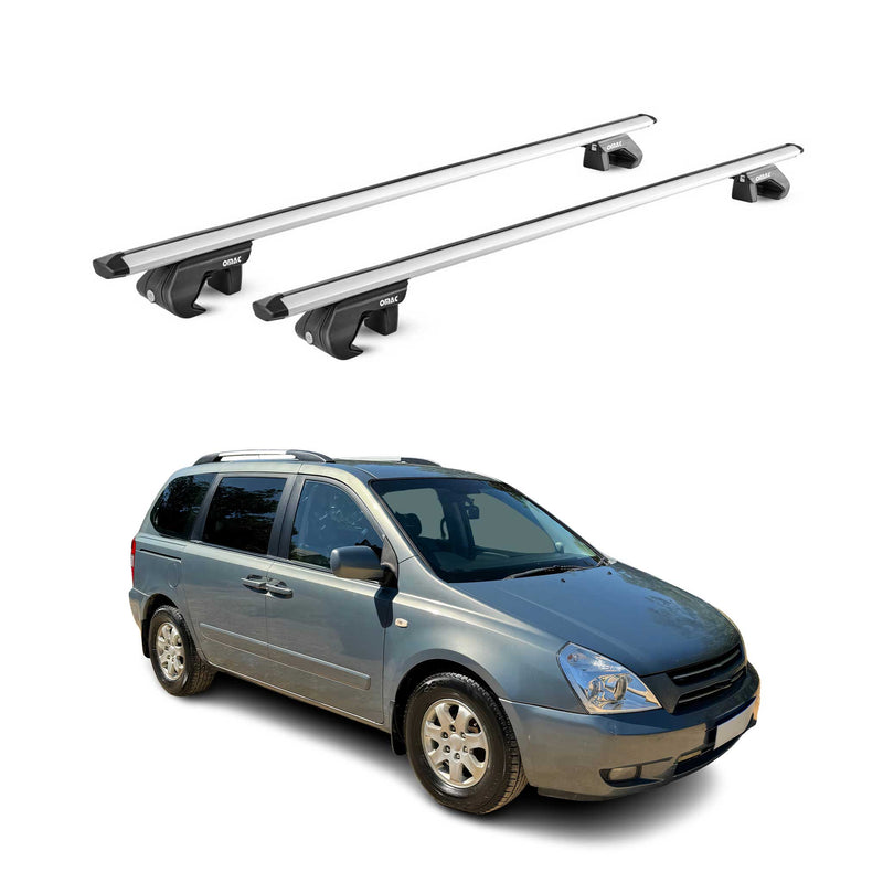 Barres de toit transversales ABE pour Kia Carnival VQ 2006-2014 5 P Alu Gris 2x