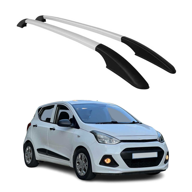 Barres de toit longitudinales pour Hyundai i10 2013-2016 en Alu gris