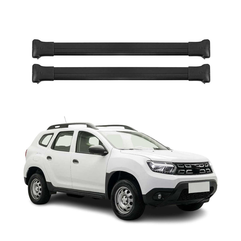 Barres de Toit Transversales pour Dacia Duster 2018-2023 Aluminium Noir