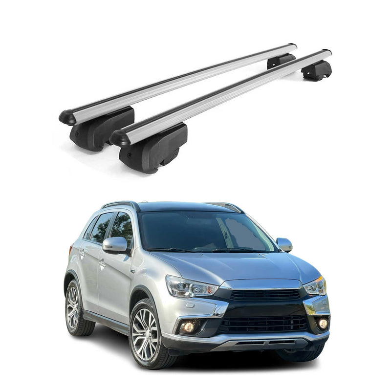 Barres de toit Transversales pour Mitsubishi ASX 2010-2023 Alu Gris ABE
