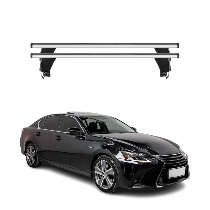 Menabo Barres de toit Transversales pour Lexus GS L10 2011-2020 Gris ABE 2x