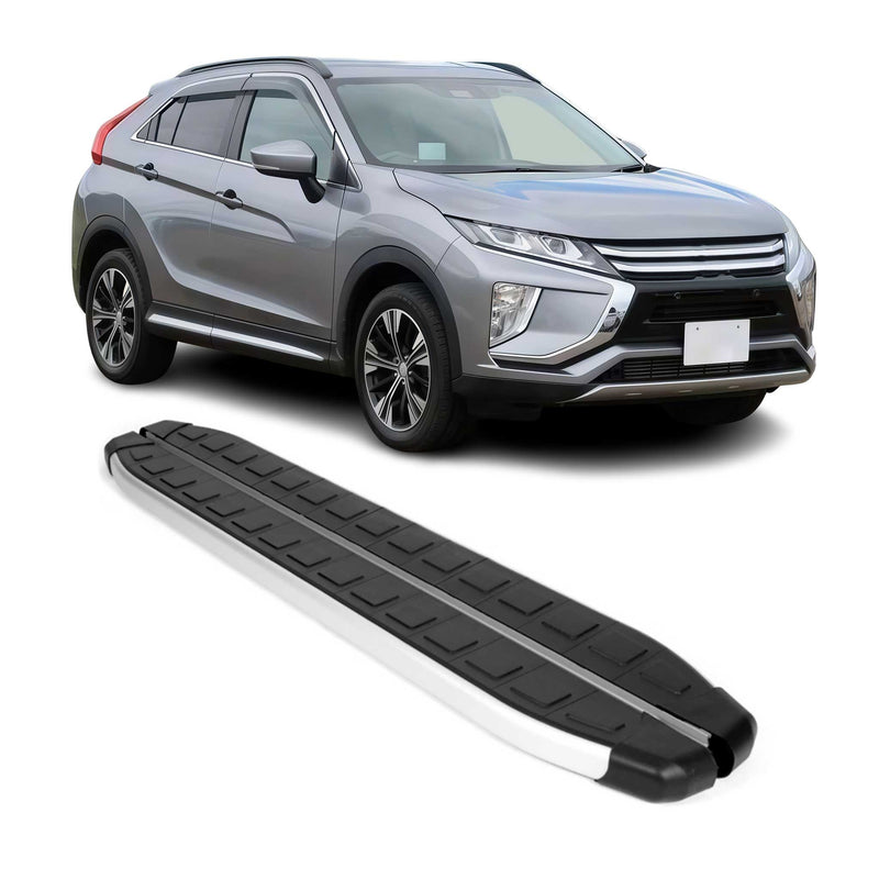 Marchepieds Latéraux pour Mitsubishi Eclipse Cross 2018-2024 Alu Noir Gris 2Pcs