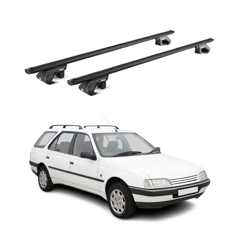 Barres de toit transversales pour Peugeot 405 Break 1988-1997 Alu Noir 2x ABE