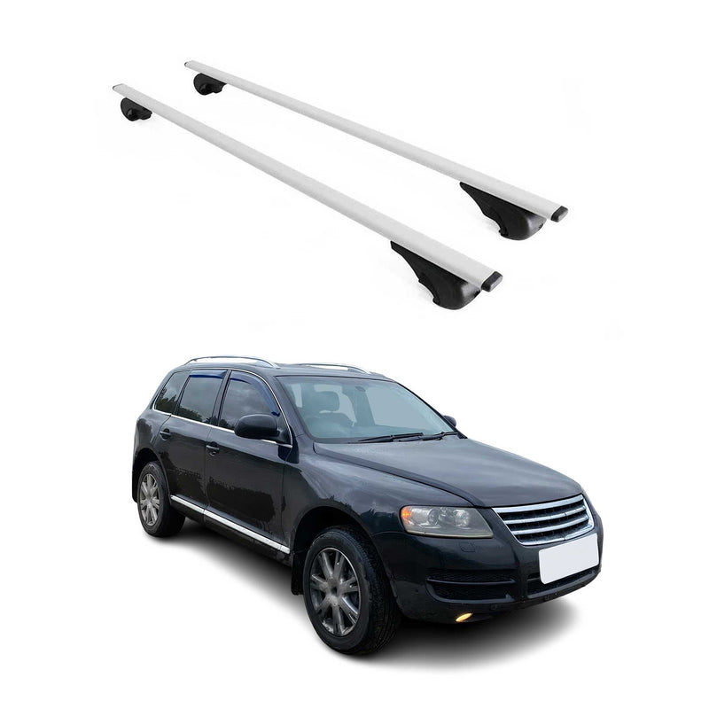 Barres de toit Transversales pour VW Touareg 2002-2010 Fer Argent