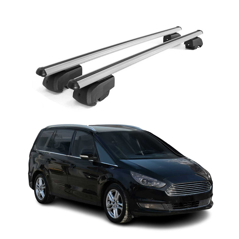 Barres de toit Transversales pour Ford Galaxy 2015-2023 Aluminium Gris ABE