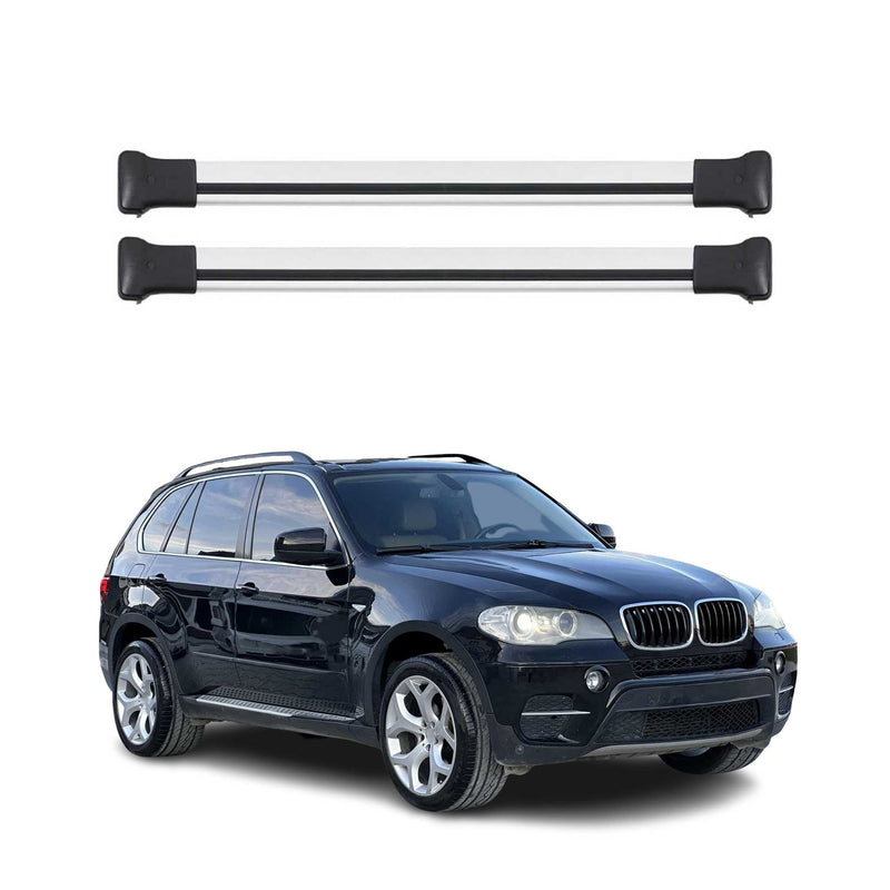 Barres de toit transversales pour BMW X5 E70 2007-2014 Aluminium Gris
