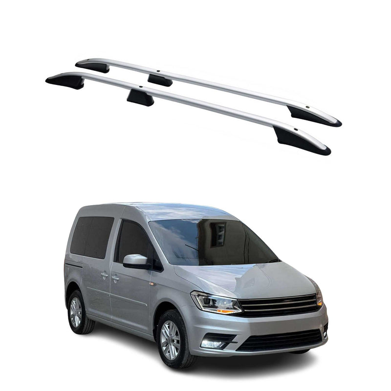 Barres de toit longitudinales pour VW Caddy 2015-2020 L1 Aluminium Gris