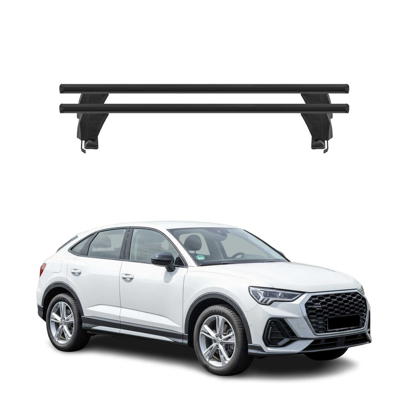 Menabo Barres de toit transversales pour Audi Q3 Sportback 2019-25 Alu Noir ABE