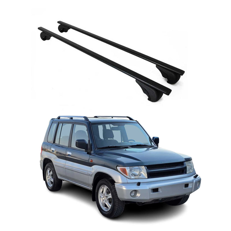 Barres de toit Transversales pour Mitsubishi Pajero Sport 1998-2006 Fer Noir