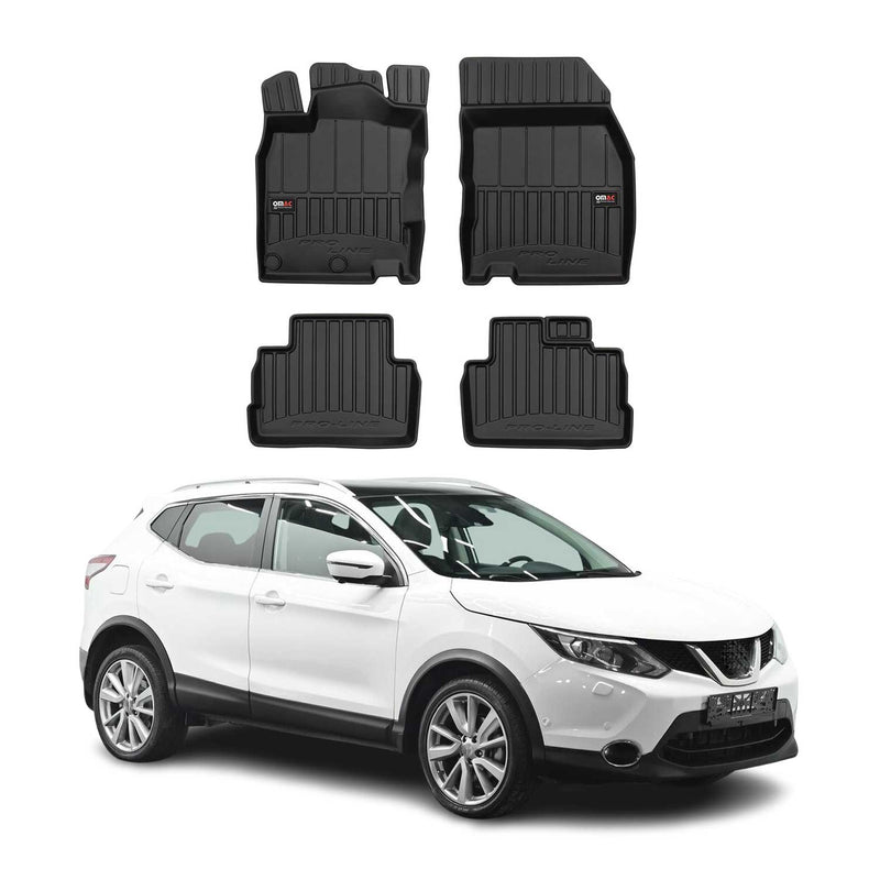 OMAC Tapis de sol en caoutchouc pour Nissan Qashqai J11 2014-2021 Noir Premium