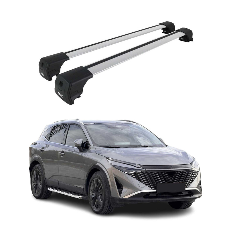 Barres De Toit Transversales pour Nissan Qashqai J12 2021-2023 Alu Gris ABE