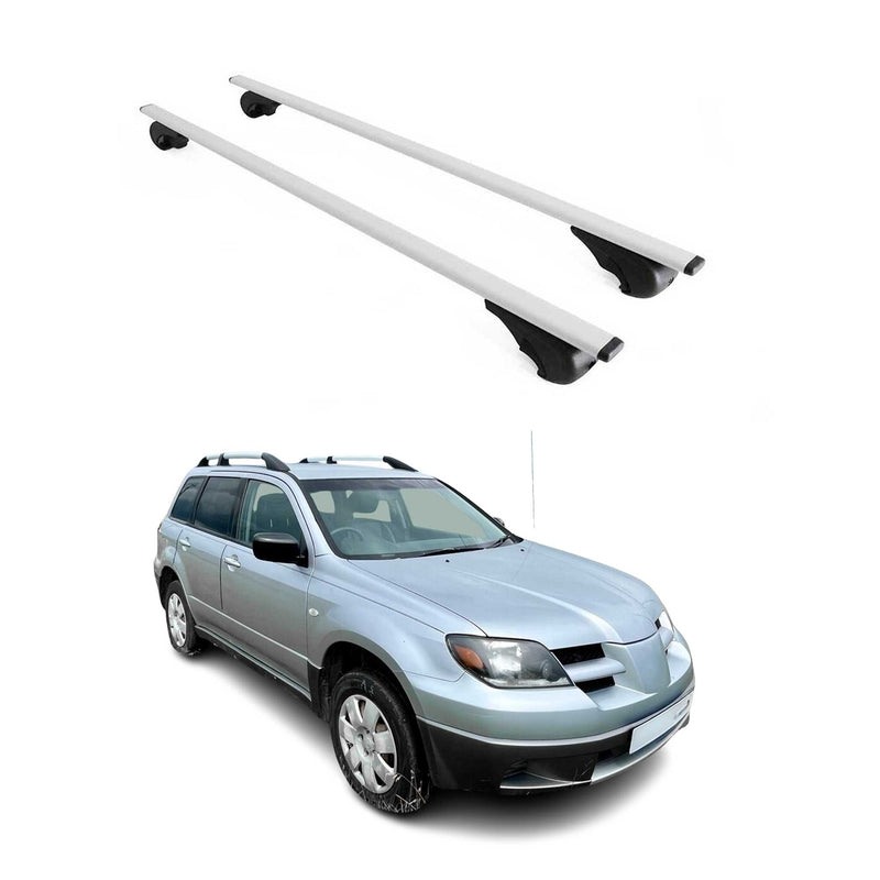 Barres de toit Transversales pour Mitsubishi Outlander 2001-2006 Fer Argent
