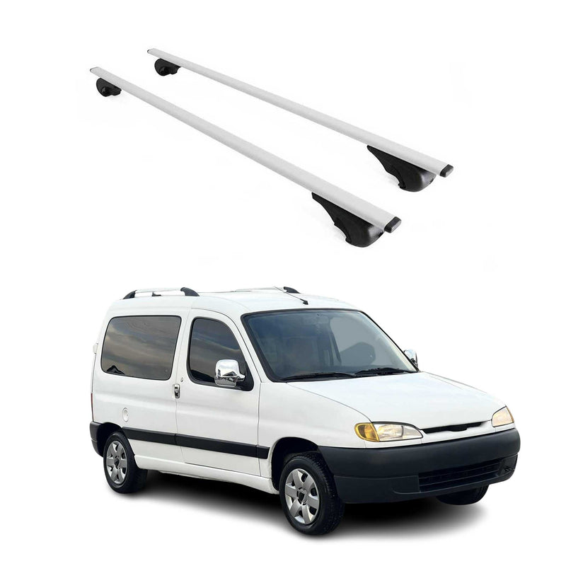 Barres de toit Transversales pour Peugeot Partner 1997-2008 Fer Argent