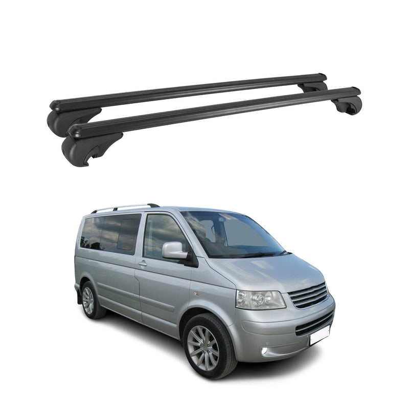 Barres de toit Transversales pour VW Multivan T5 Caravelle 2003-2015 Alu Noir