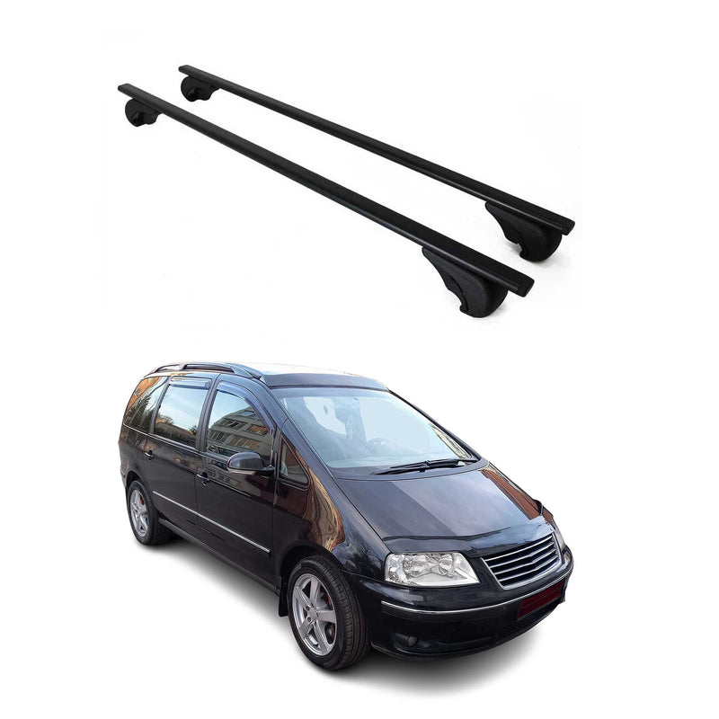 Barres de toit Transversales pour VW Sharan 1995-2010 Fer Noir