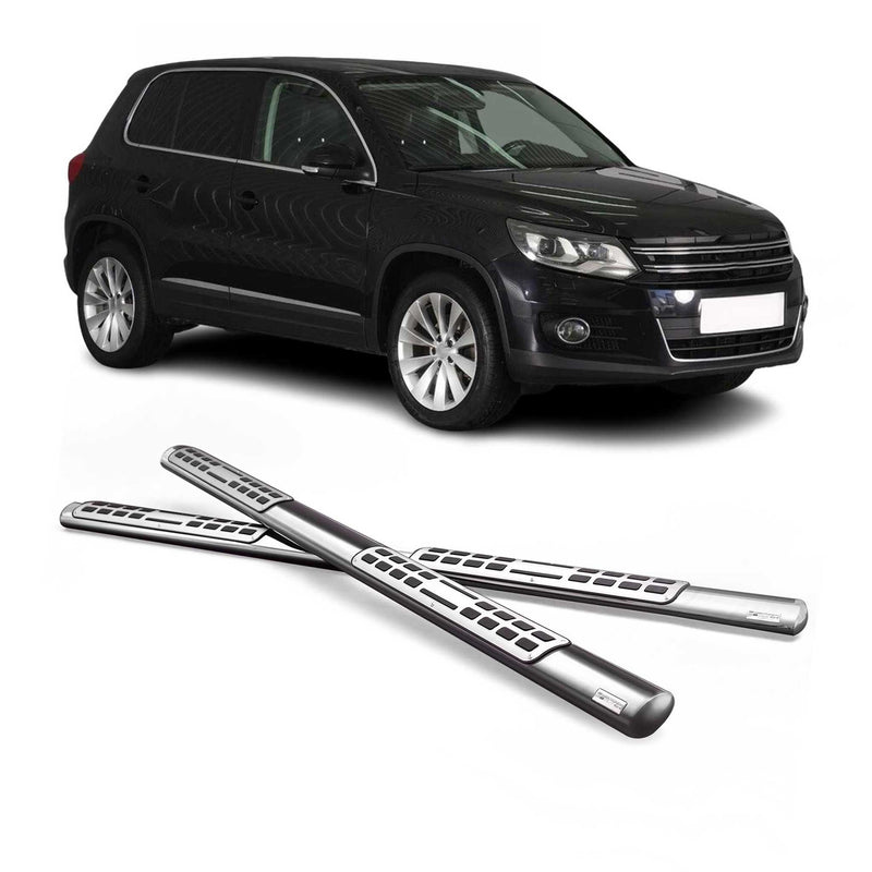 Marchepieds Latéraux pour VW Tiguan 2007-2011 Acier Inoxydable Argent