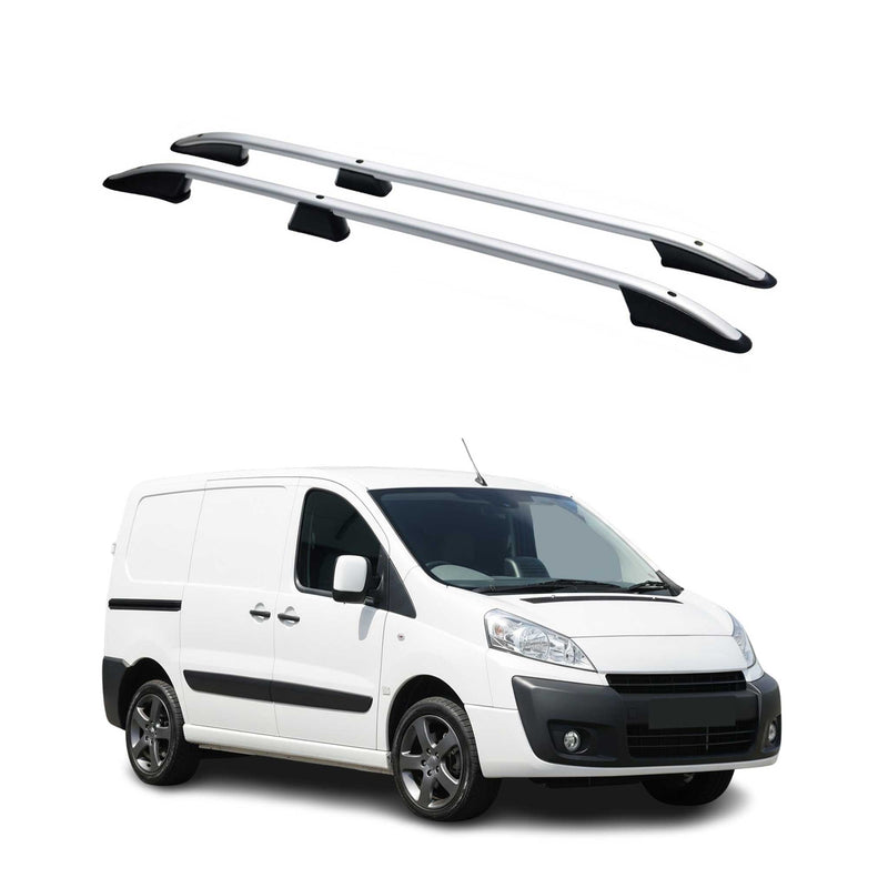 Barres de toit longitudinales pour Peugeot Expert 2006-2016 L1 Aluminium Gris