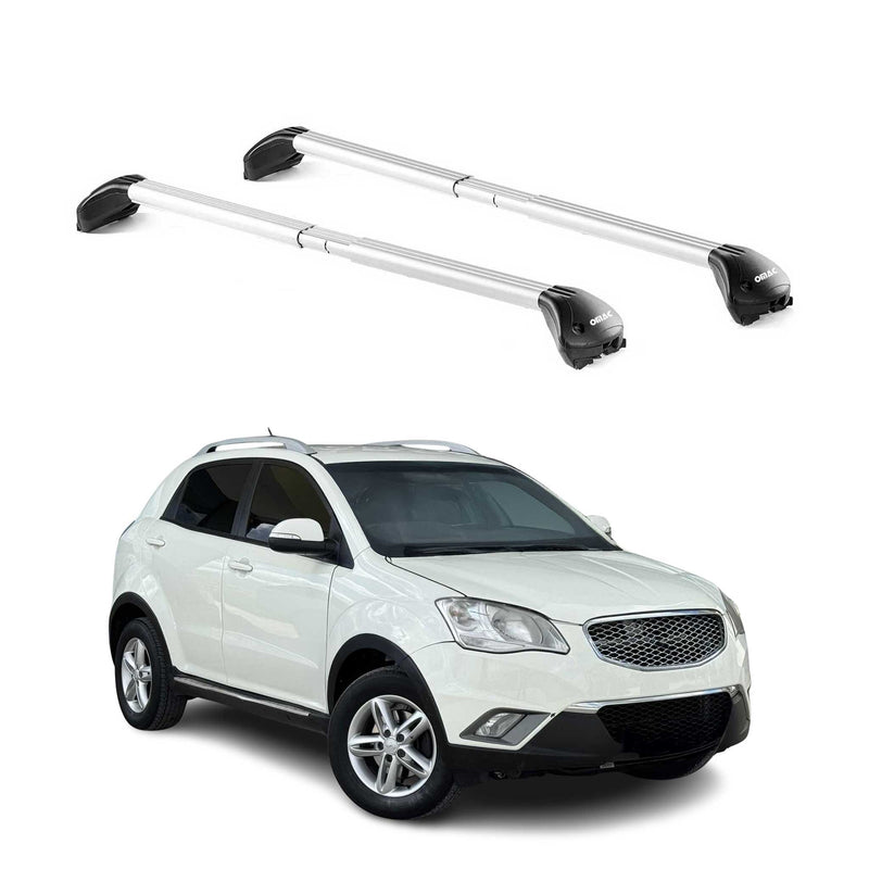 Barres de toit pour Ssangyong Korando 2010-2019 5P Gris Argenté 2 pièces ABE