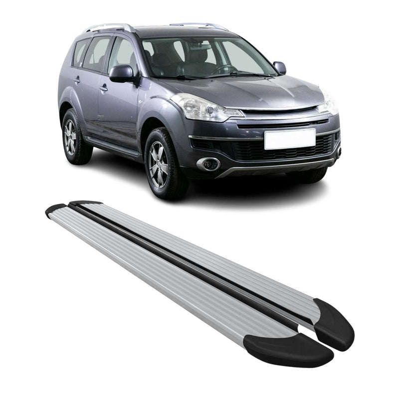 Marchepieds Latéraux pour Citroen C-Crosser 2007-2013 Aluminium Argent 2Pcs