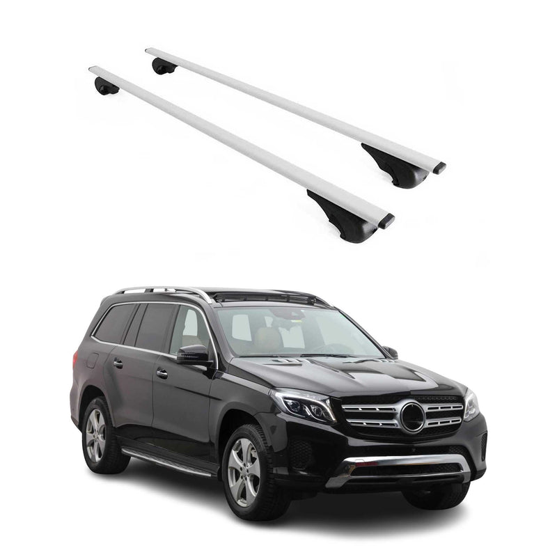 Barres de toit Transversales pour Mercedes GLS X166 2016-2021 Fer Argent