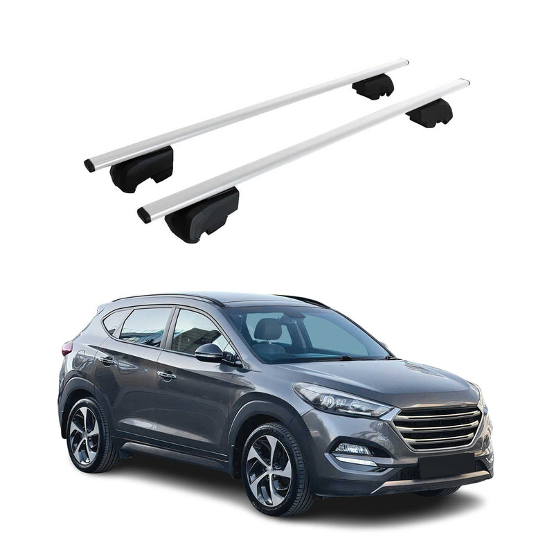 Barres de toit Transversales pour Hyundai Tucson 2015-2020 Fer Argent ABE