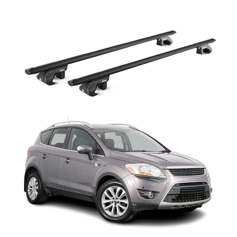Barres de toit transversales ABE pour Ford Kuga 2008-2020 5 P Alu Noir 2x