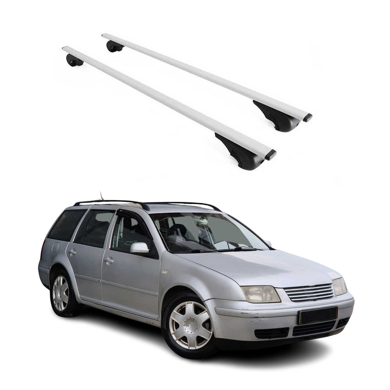 Barres de toit Transversales pour VW Bora Variant 1999-2005 Fer Argent