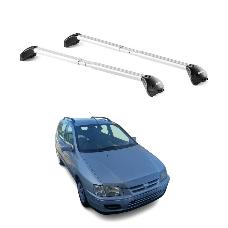 Barres de toit pour Mitsubishi Space Star DG0 2002-2005 Gris Argenté 2x ABE