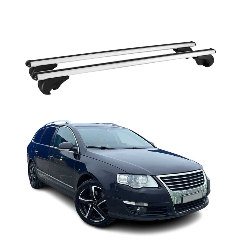 Barres de toit Transversales pour VW Passat B6 Variant 2005-2010 Alu Argent