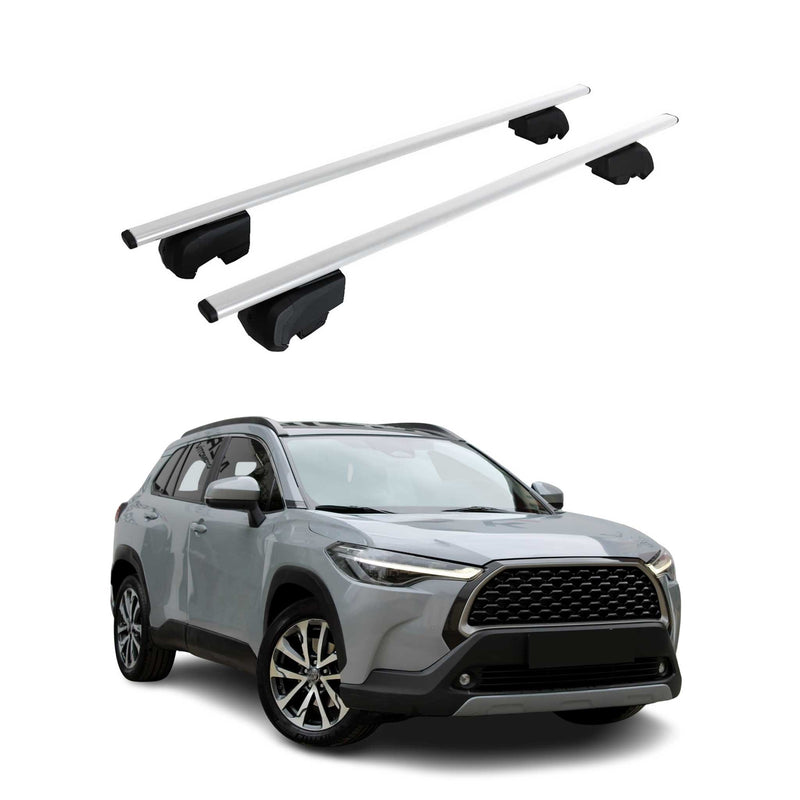 Barres de toit Transversales pour Toyota Corolla Cross 2021-2023 Argent ABE