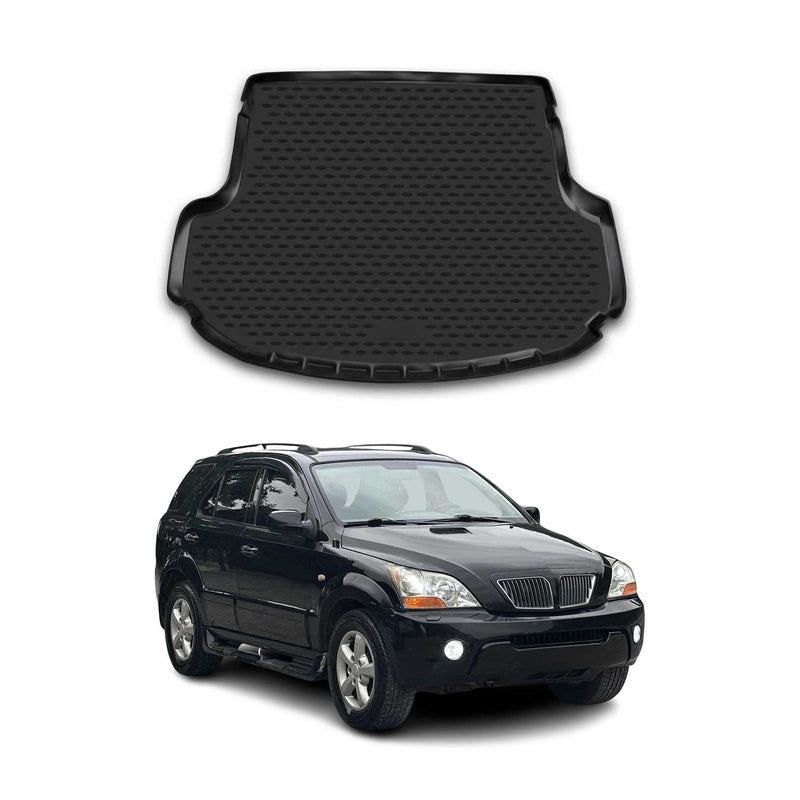 OMAC Tapis de coffre pour Kia Sorento 2010-2014 sur mesure en caoutchouc Noir