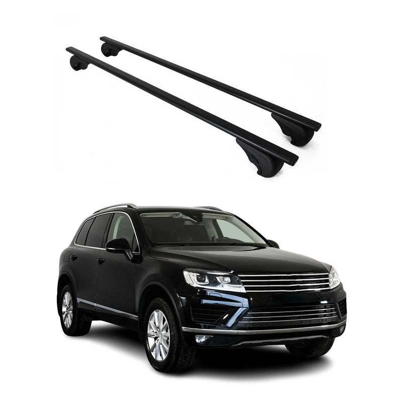 Barres de toit Transversales pour VW Touareg 2010-2018 Fer Noir