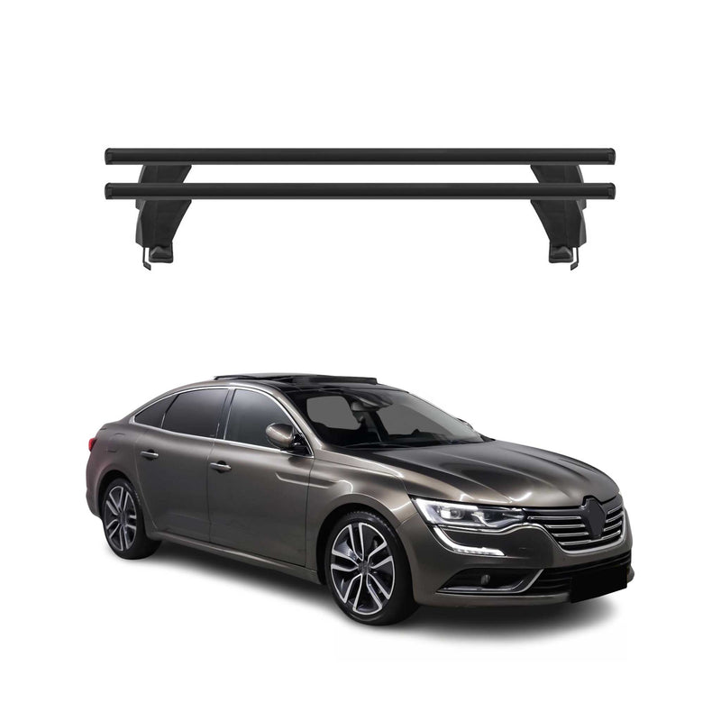 Menabo Barres de toit Transversales pour Renault Talisman 2015-2025 Alu Noir ABE