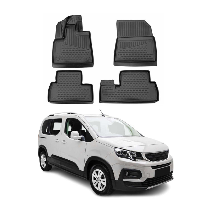 OMAC Tapis de sol pour Peugeot Rifter Citroen Berlingo 2018-2024 en caoutchouc
