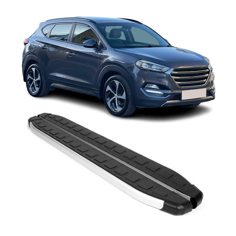 Marchepieds Latéraux pour Hyundai Tucson 2015-2020 Aluminium Noir Gris 2Pcs