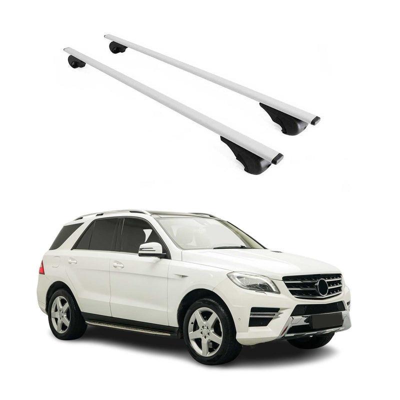 Barres de toit Transversales pour Mercedes Classe M W166 2011-2015 Fer Argent