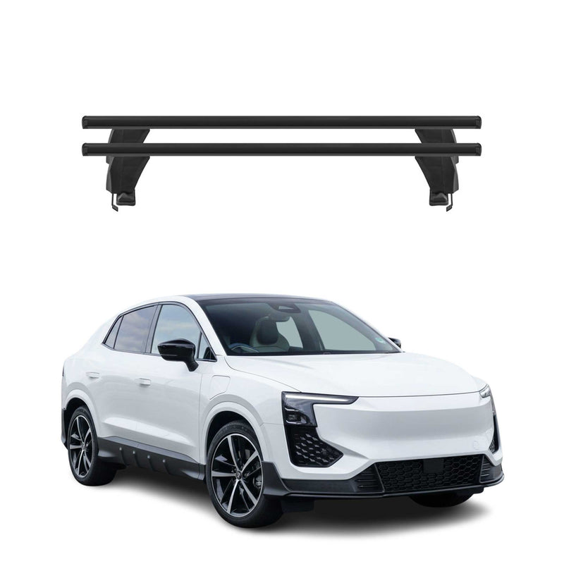 Menabo Barres de toit Transversales pour Aiways U6 2022-2025 Alu Noir ABE 2Pcs