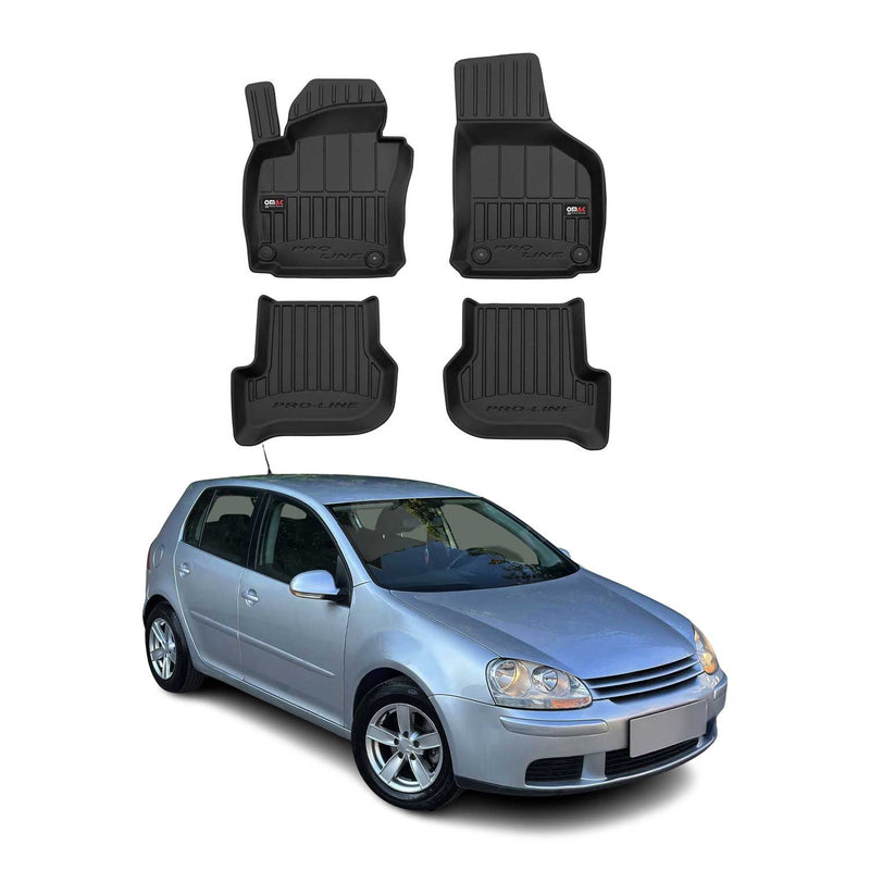 OMAC Tapis de sol en caoutchouc pour VW Golf Mk5 Mk6 GTI 2003-2013 Noir Premium