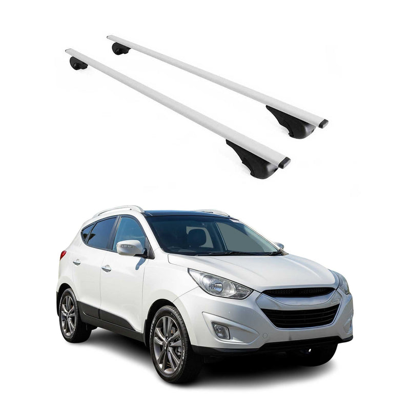 Barres de toit Transversales pour Hyundai IX35 2010-2015 Fer Argent 2Pcs