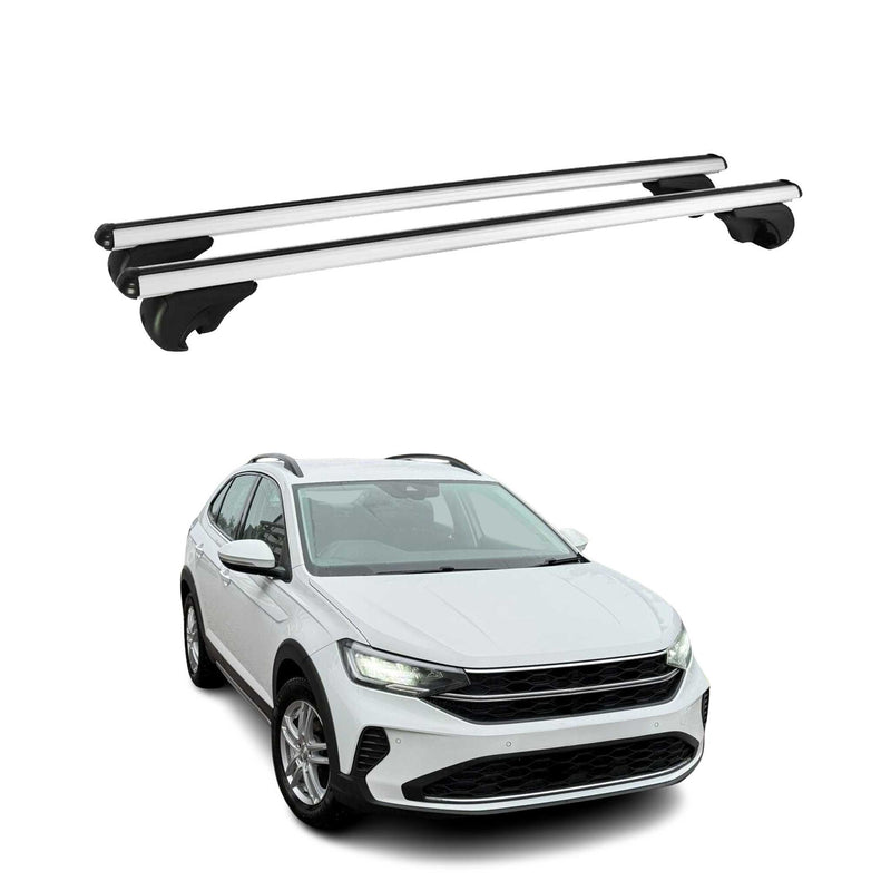 Barres de toit Transversales pour VW Taigo 2020-2024 Aluminium Argent