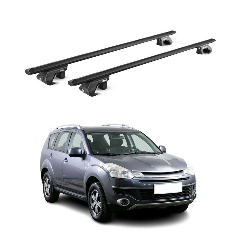 Barres de toit transversales pour Citroen C-Crosser 2007-2012 5P Alu Noir 2x ABE