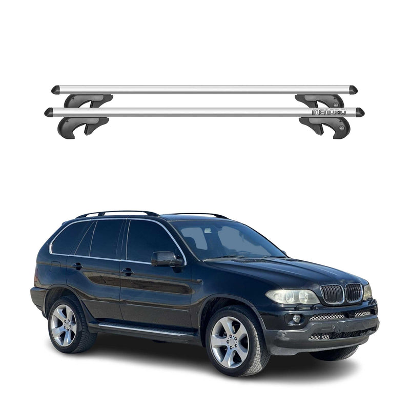 Barres de toit transversales pour BMW X5 E53 1999-2006 90kg Alu Gris 2x