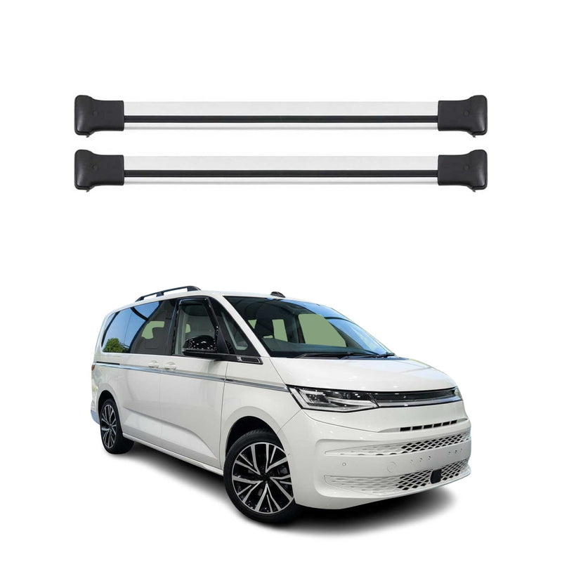 Barres de Toit Transversales pour VW Multivan T7 2022-2025 Aluminium Gris
