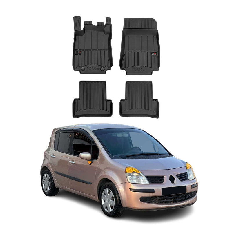 Tapis de Sol pour Renault Modus 2004-2012 Caoutchouc TPE Noir 4 Pcs