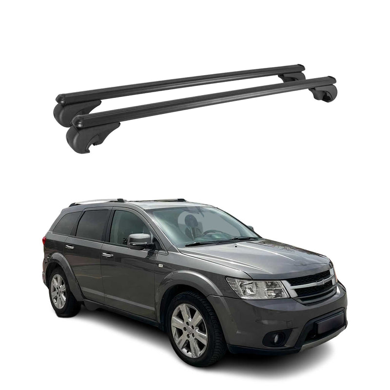 Barres de toit Transversales pour Fiat Freemont 2011-2024 Aluminium Noir