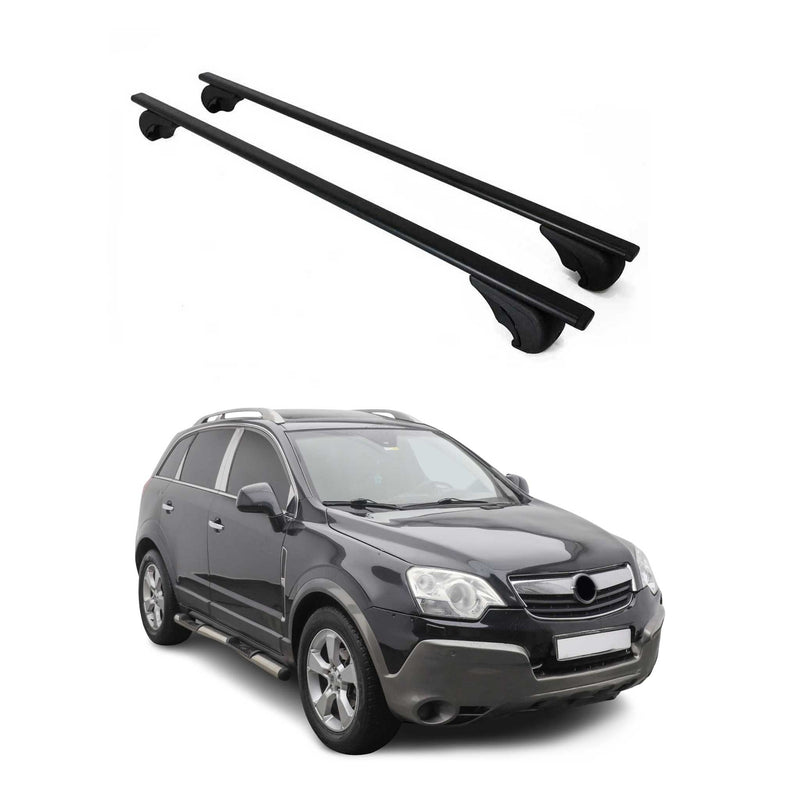 Barres de toit Transversales pour Opel Antara 2006-2017 Fer Noir